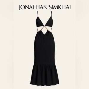 JONATHAN SIMKHAI
Ayla Cut Out Chain Maxi Dress Black size 8 NWT